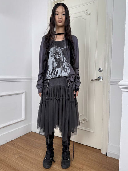 Original Textured Sheer Chiffon Blouse【s0000013908】