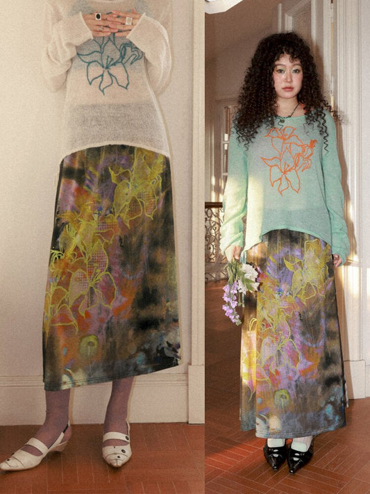 Dance Of Dawn Lily Orchid Skirt【s0000015454】
