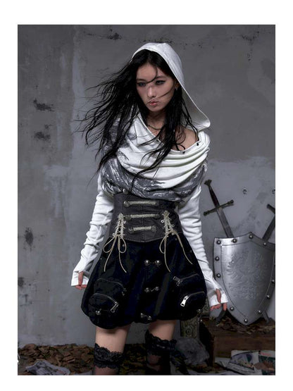 Double-breasted belted waist belt【s0000014464】