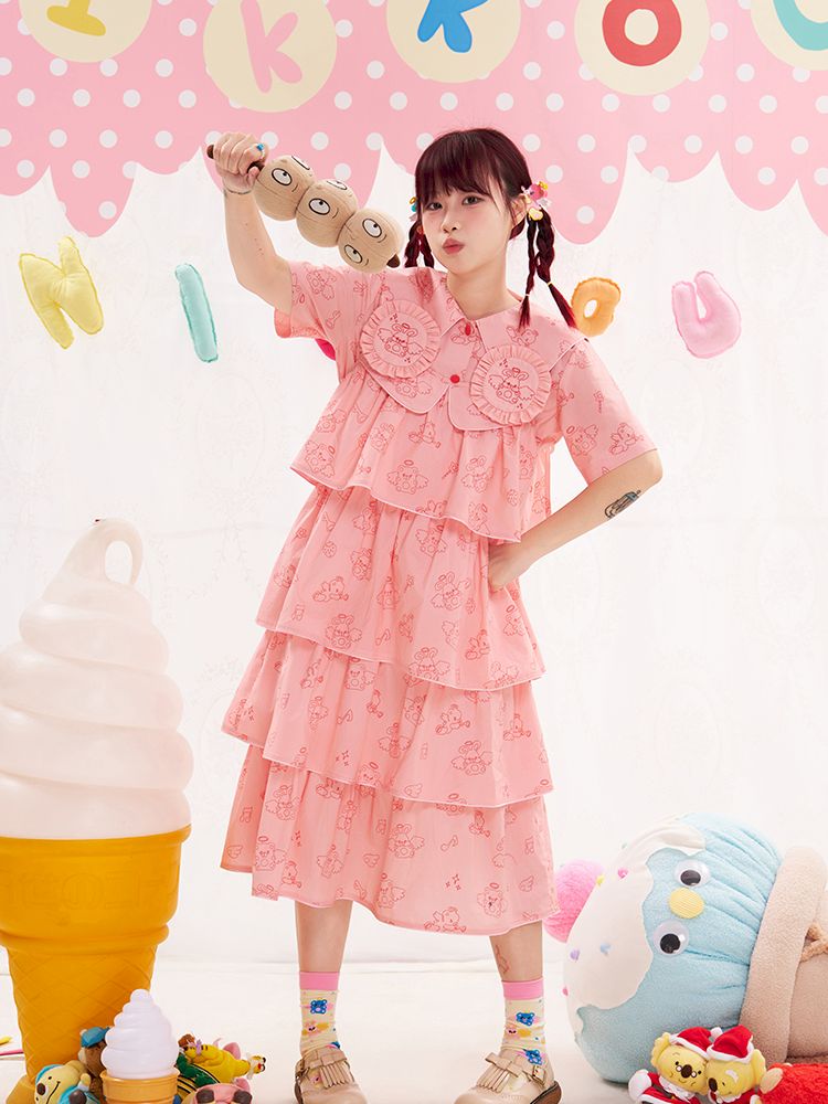 Animal Angel Pink Cake Halter Dress【s0000013192】