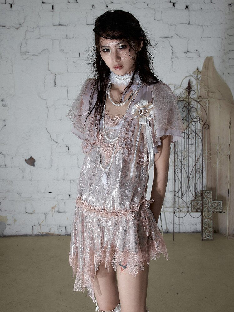 Vintage Court Chiffon Lace Cover-Up【s0000017244】