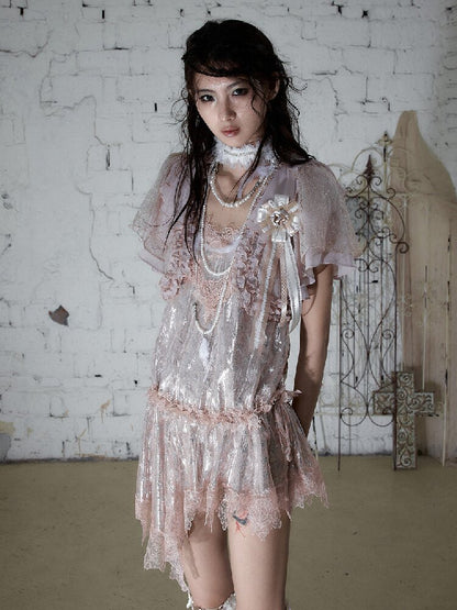 Vintage Court Chiffon Lace Cover-Up【s0000017244】