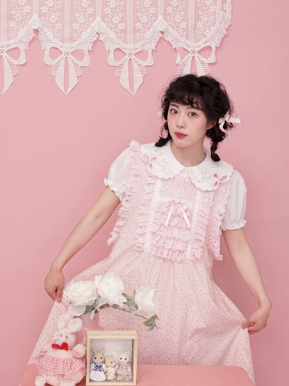 Doll collar puff sleeve lace shirt【s0000012852】
