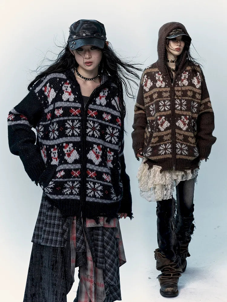 Mohair Wool Knit Cardigan Sweater【s0000011217】