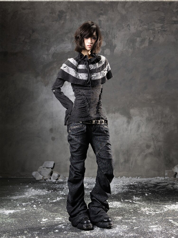 Double Waist Scimitar Denim Pants【s0000015945】