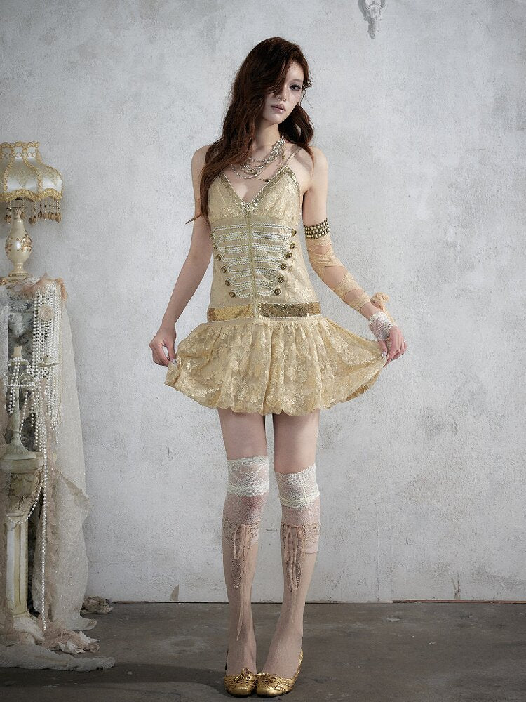 Vintage Court Punk Sequin Dress【s0000017858】