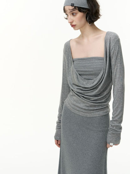 Tencel Lycra swing collar bottoming shirt【s0000013743】