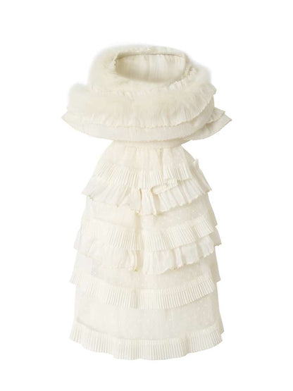 Court Lace Layering Furry Scarf【s0000014932】