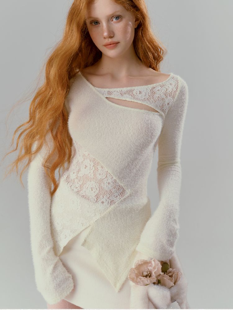 Slim irregular wool knit sweater【s0000012138】