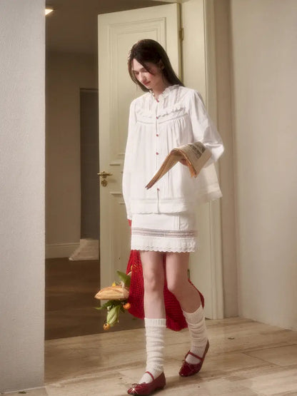 Natural Cotton Shirt Skirt Set【s0000014330】