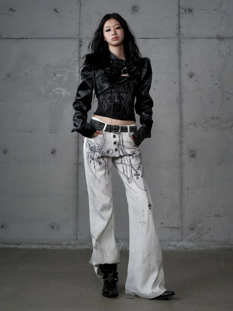 Stand Collar Ultra-Short Leather Jacket【s0000013950】