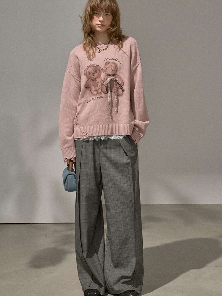 Puppy Kissing Bear Sweater Skirt【s0000015068】