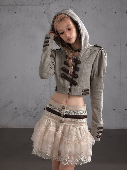 Hooded Fleece Napoleon Jacket【s0000019155】