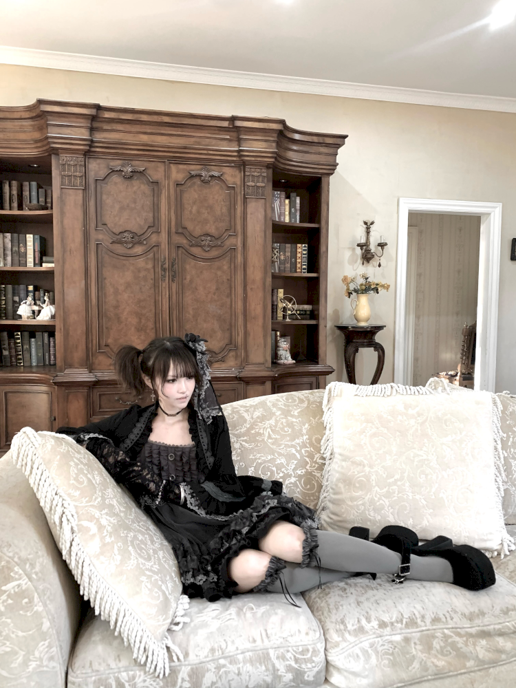 Dark Lolita Lace Mesh Sundress Dress【s0000014684】