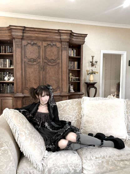 Dark Lolita Lace Mesh Sundress Dress【s0000014684】