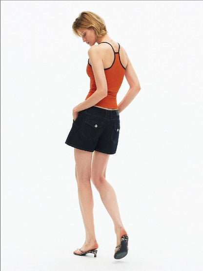 Contrast Slim Button Versatile Vest【s0000015921】