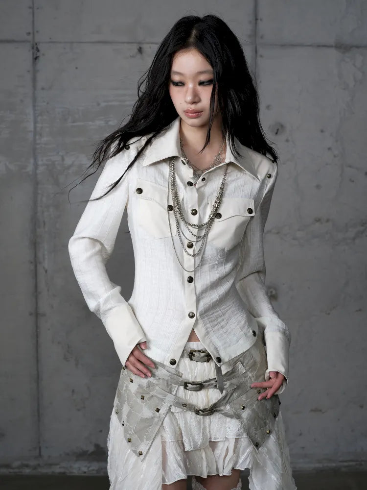 Leather Detachable Long-Sleeved Shirt【s0000014119】