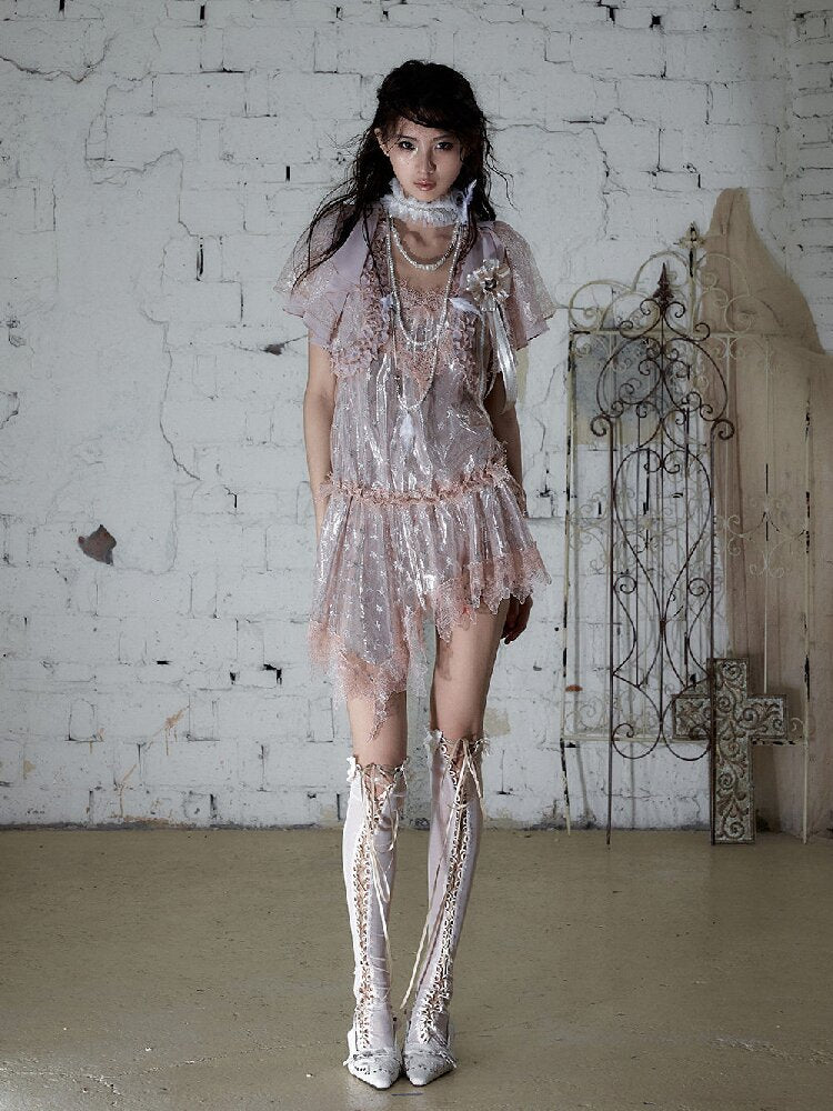 Vintage Court Chiffon Lace Cover-Up【s0000017244】