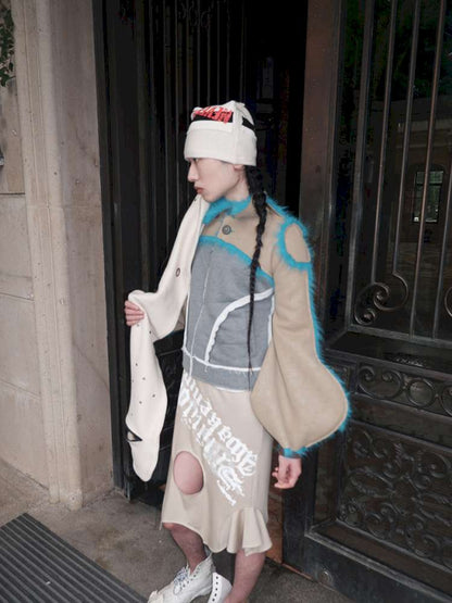 Fur Paneled Polar Fleece Coat【s0000015148】