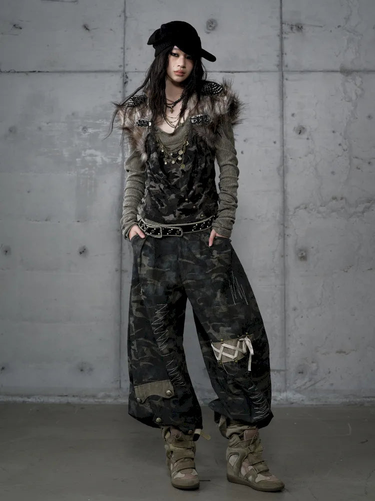 Embroidered Camo Pants【s0000014116】