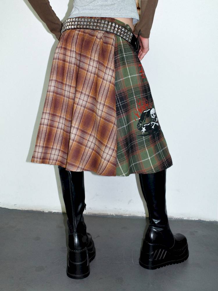 Vintage layered butt curtain skirt【s0000014378】