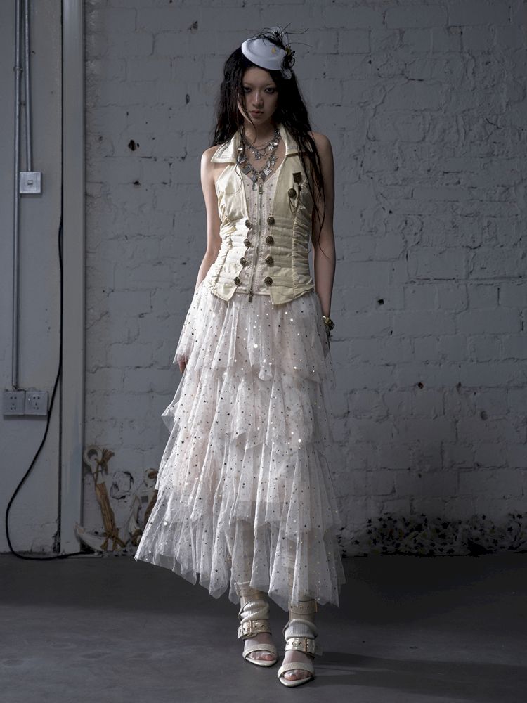 Multi-Layered Mesh Cake Skirt【s0000012789】