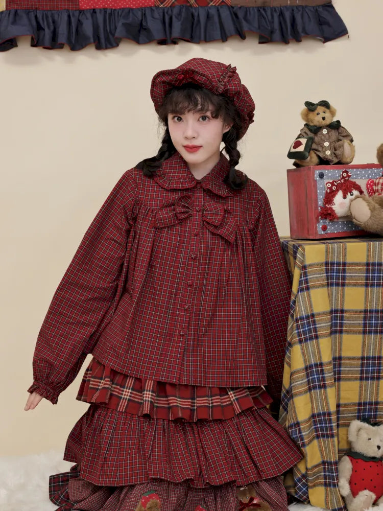 Bow-tie ruffled oversized shirt【s0000014172】