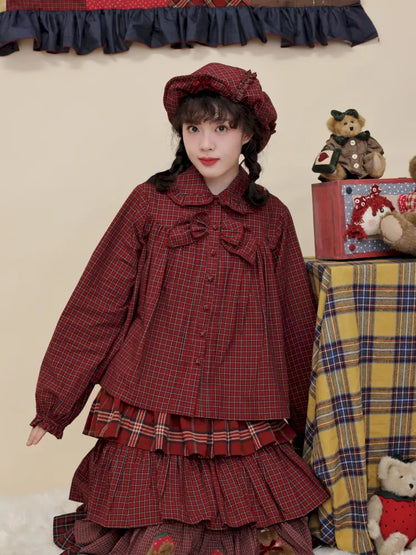 Bow-tie ruffled oversized shirt【s0000014172】