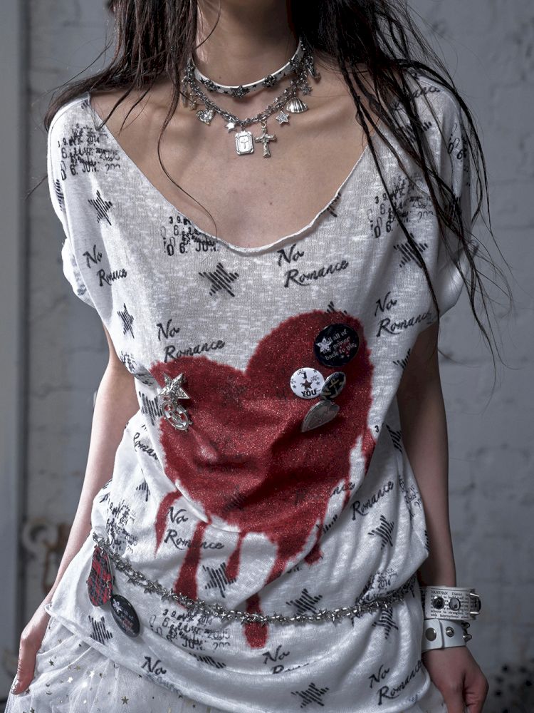 Large neckline loose-fitting T-shirt【s0000012799】