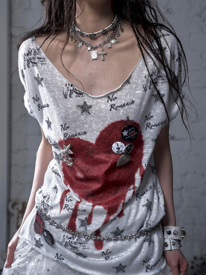 Large neckline loose-fitting T-shirt【s0000012799】