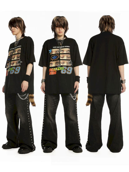 Hip Hop Trend Couple Loose Multicolor T-Shirt【s0000013603】