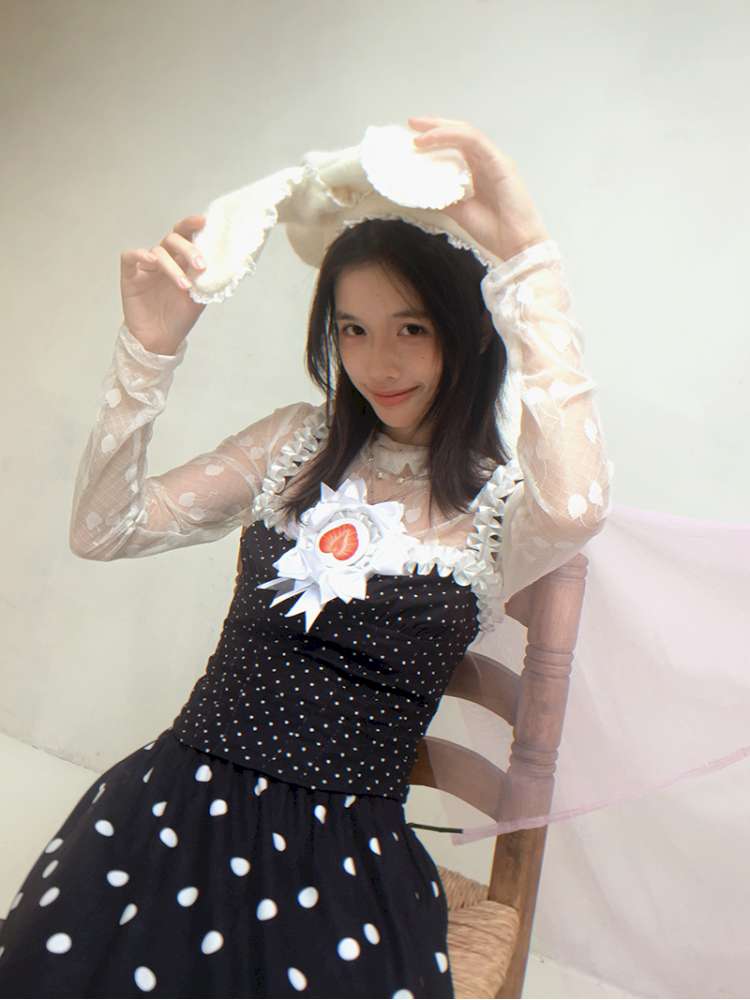 Cherry Jacquard High-Neck Base Shirt【s0000014937】