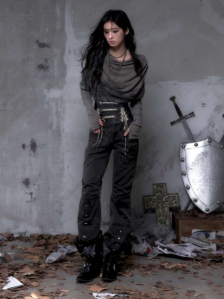 Slightly Flared Suede Casual Pants【s0000014480】