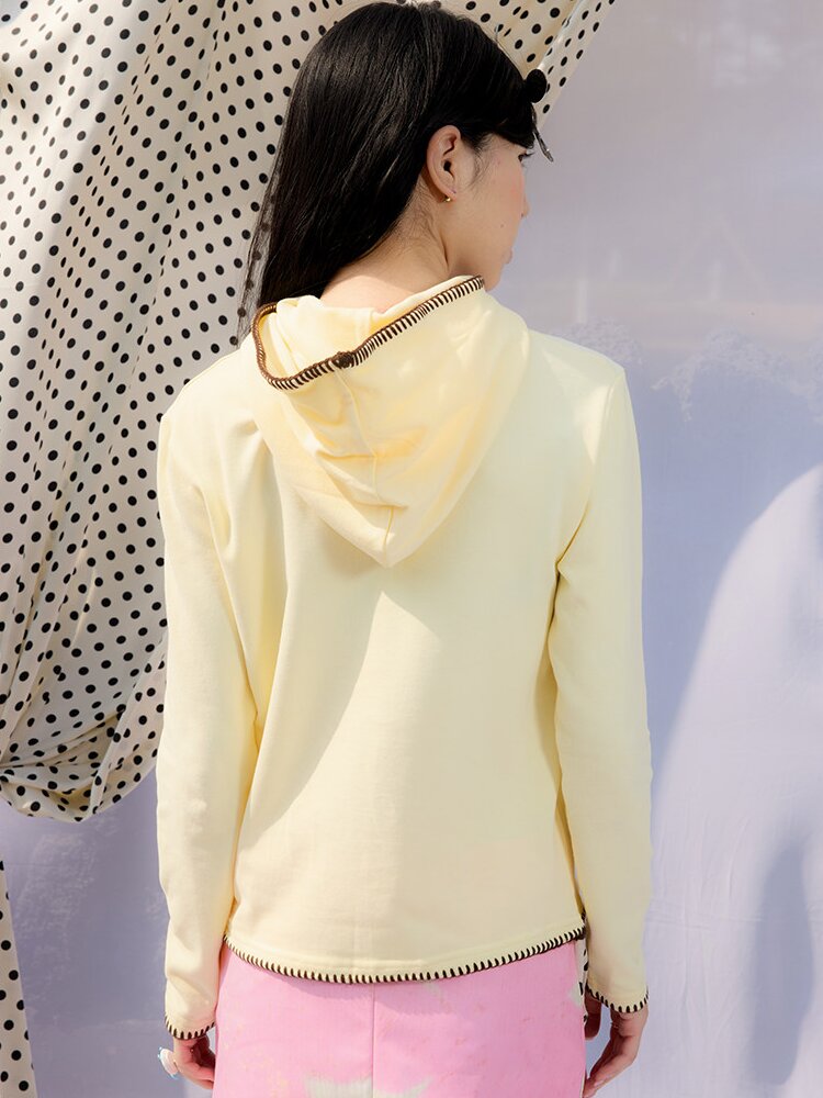 Printed Hood Girl Long Sleeve T【s0000015848】