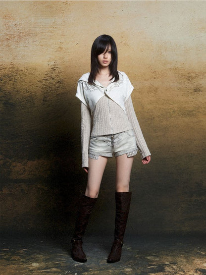 낮은 허리 반바지 2 개 레깅스 [S000011805]