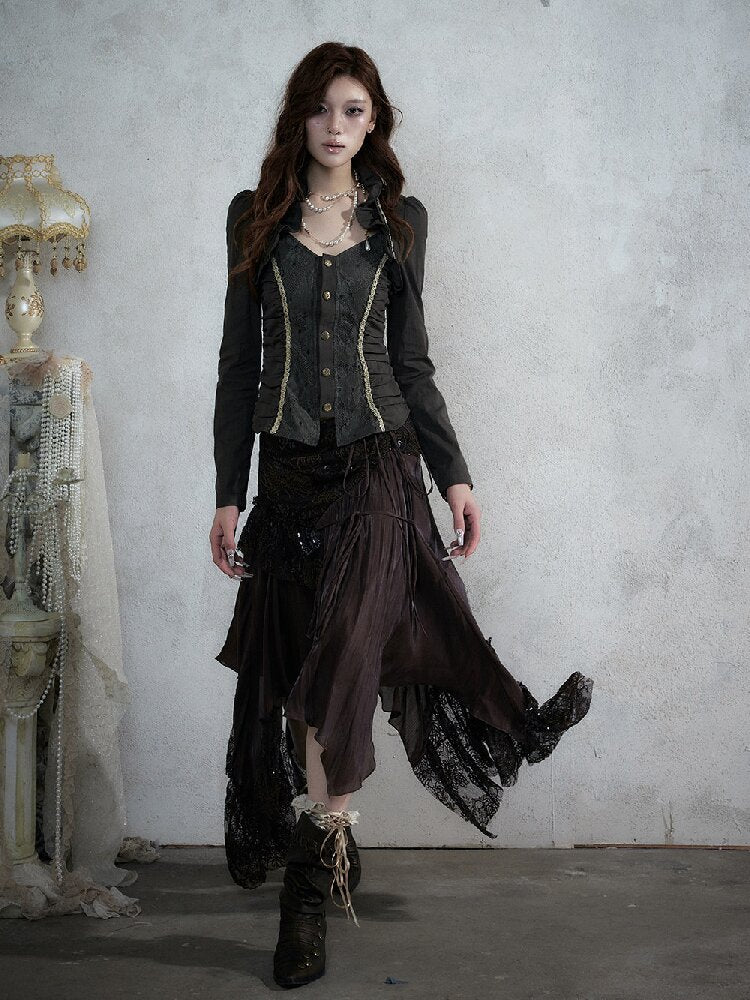 Medieval Heavy Work Lace Shirt【s0000017985】