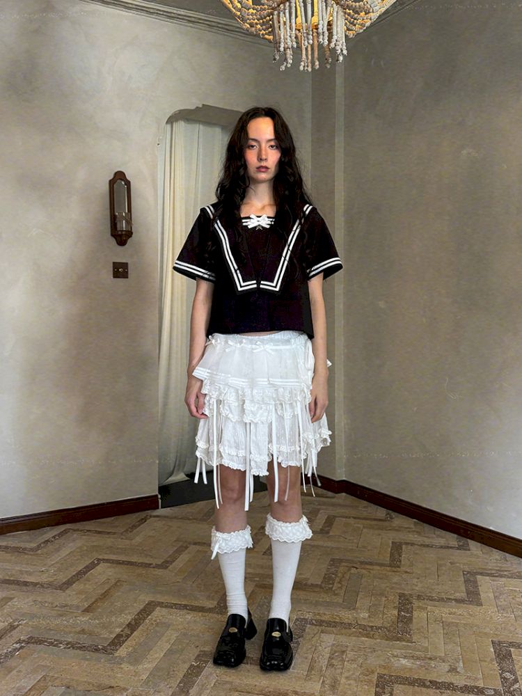 Double-layer bow-tie short skirt【s0000012764】
