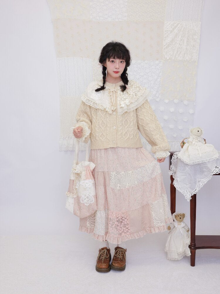 Handmade Lace Twist Knit Sweater【s0000016502】