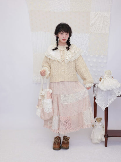 Handmade Lace Twist Knit Sweater【s0000016502】