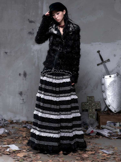 Leather Print Collared Coat【s0000014468】