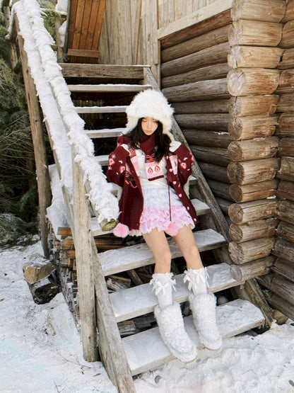 Strawberry Cake Fair Isle Knit Cardigan【s0000014944】