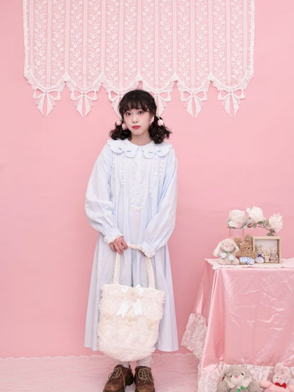 Embroidery sandwich cotton shoulder bag【s0000013499】