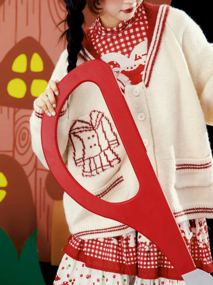 Contrasting Navy Collar Knit Cardigan【s0000014155】