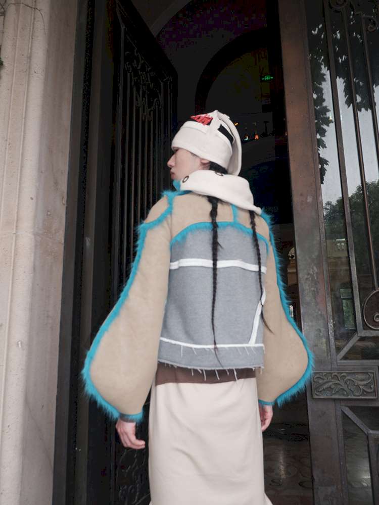 Fur Paneled Polar Fleece Coat【s0000015148】