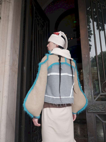 Fur Paneled Polar Fleece Coat【s0000015148】