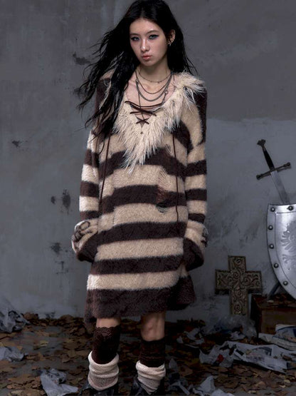 Long-Sleeve Striped Sweater【s0000014474】