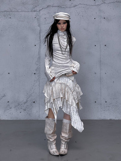 High Neck Jacquard Knit Base Top【s0000015550】