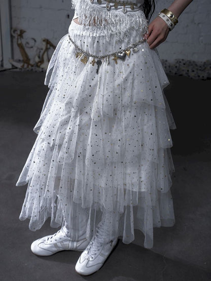Multi-Layered Mesh Cake Skirt【s0000012789】