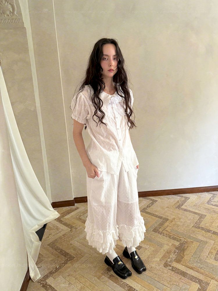 Cute bubble multi-layered lace bows pants【s0000012765】