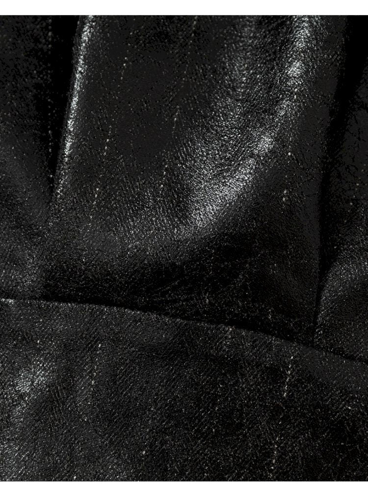 Back leather long sleeve sweater jacket【s0000013477】